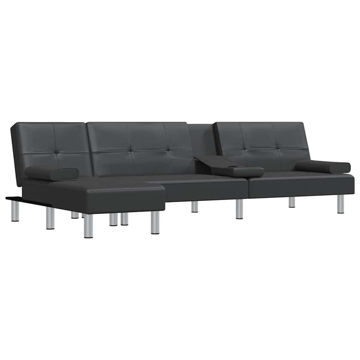 Canapea Extensibilă În Formă De L 255X140X70 Cm Piele Eco