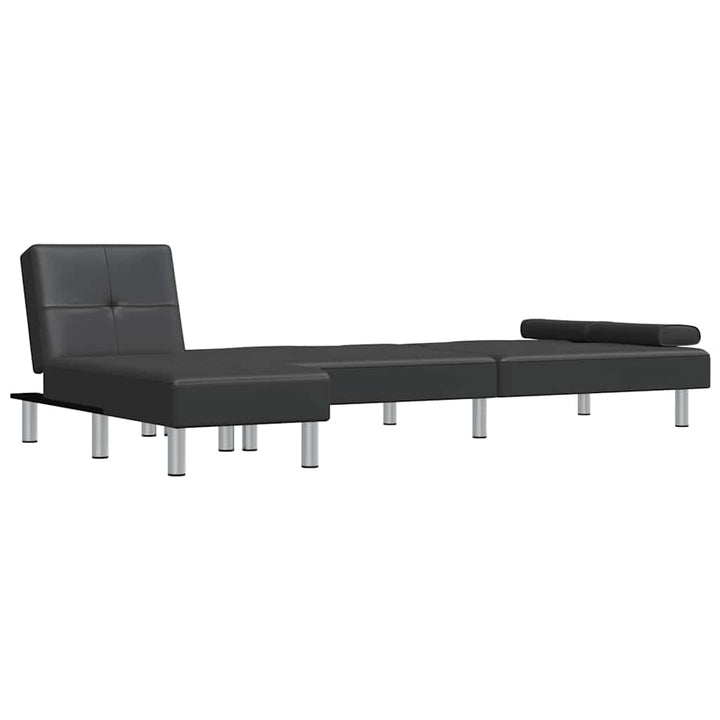 Canapea Extensibilă În Formă De L 255X140X70 Cm Piele Eco