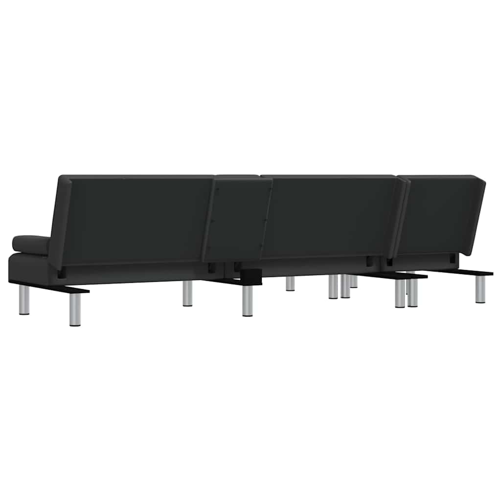 Canapea Extensibilă În Formă De L 255X140X70 Cm Piele Eco