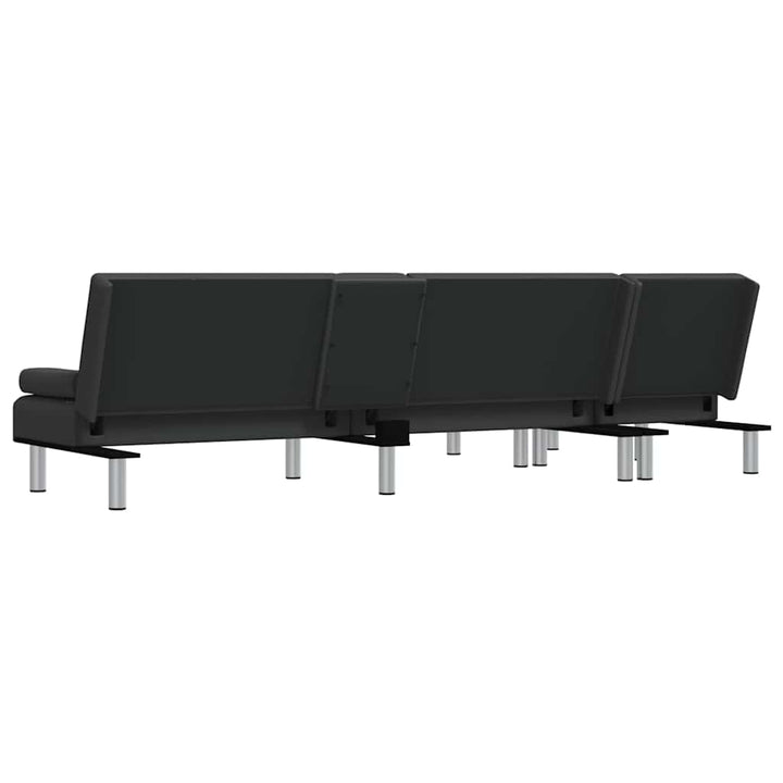 Canapea Extensibilă În Formă De L 255X140X70 Cm Piele Eco
