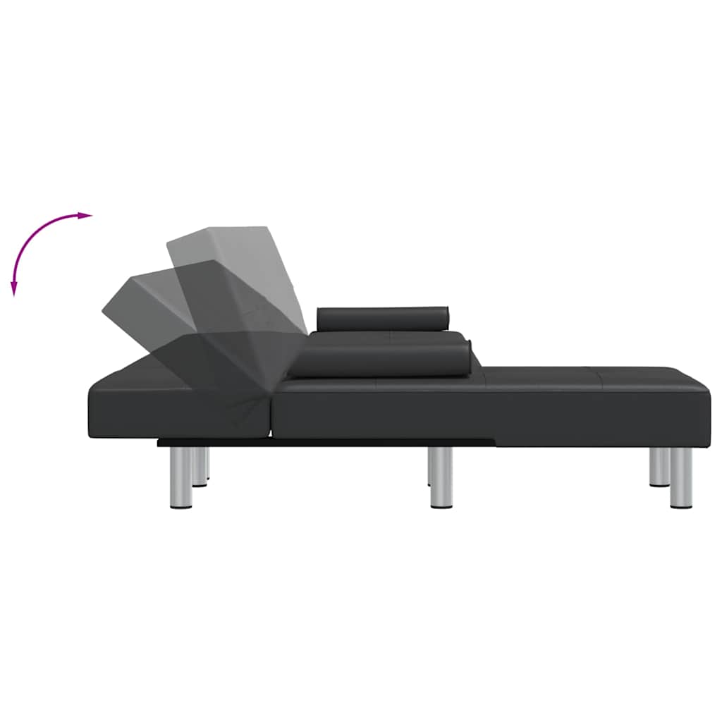 Canapea Extensibilă În Formă De L 255X140X70 Cm Piele Eco
