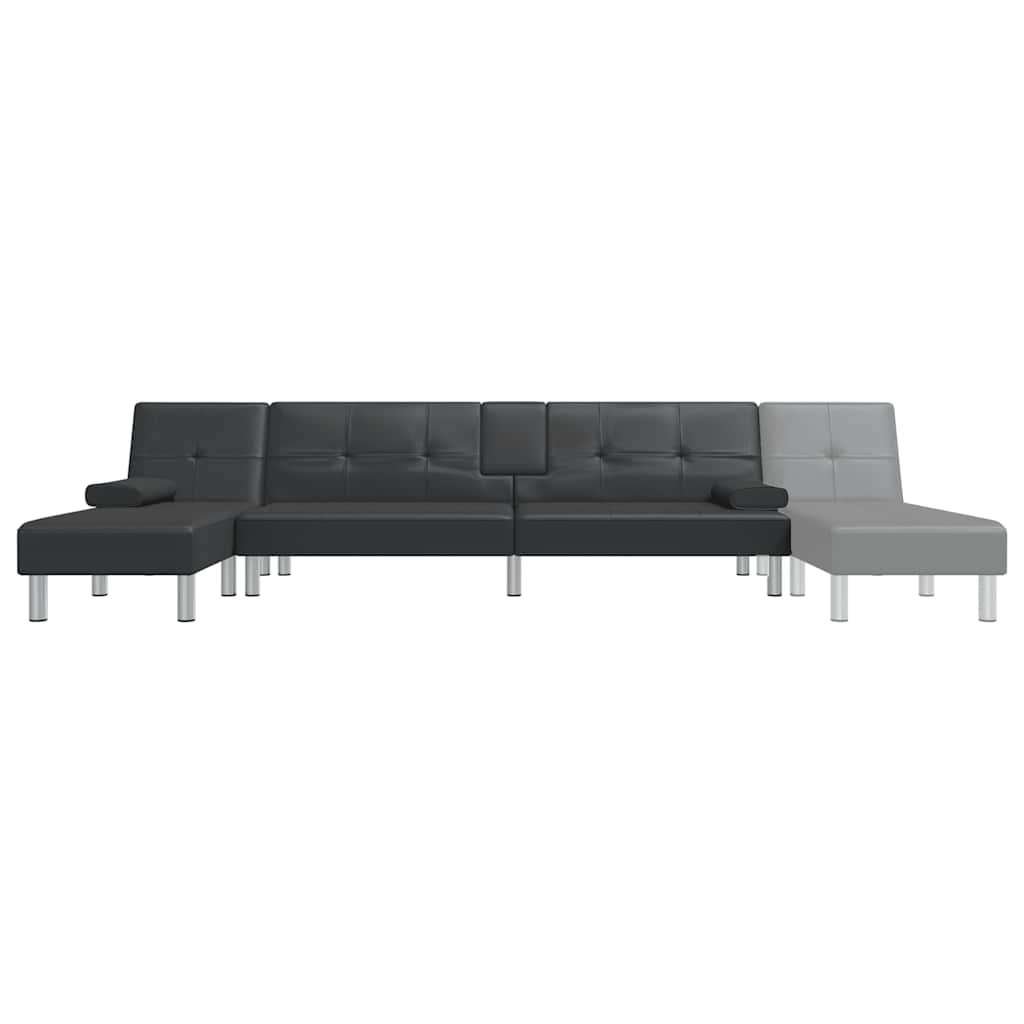 Canapea Extensibilă În Formă De L 255X140X70 Cm Piele Eco