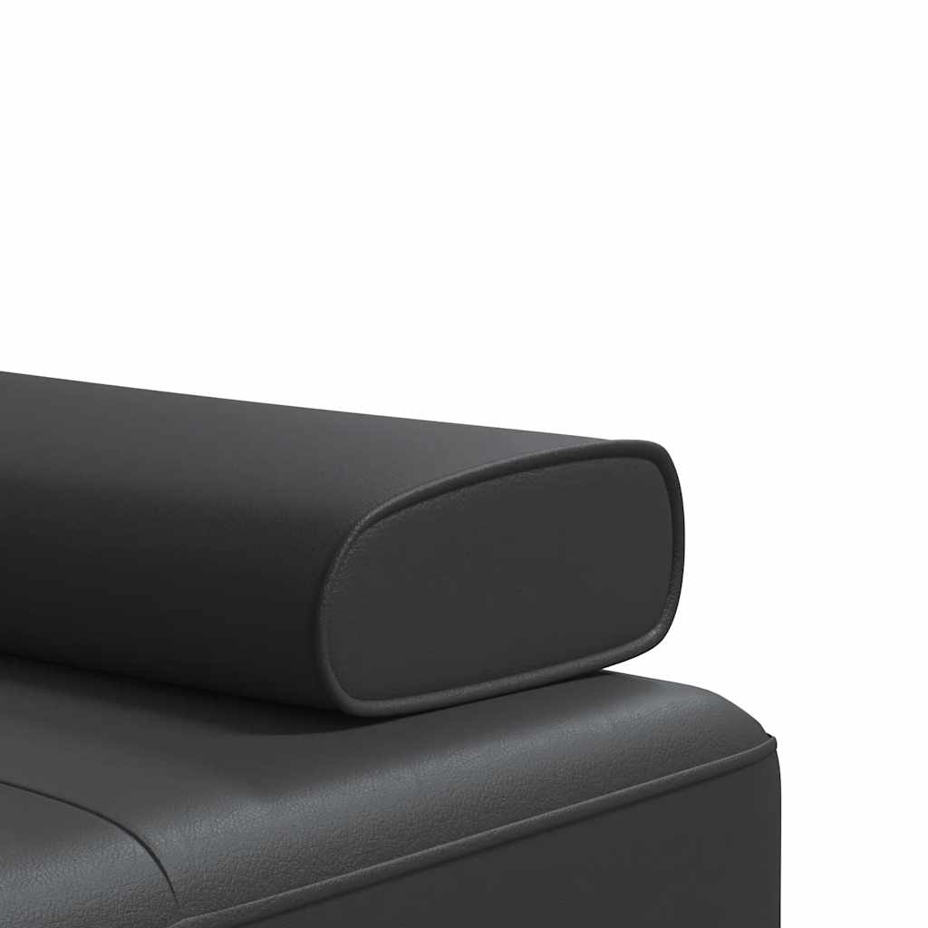 Canapea Extensibilă În Formă De L 255X140X70 Cm Piele Eco