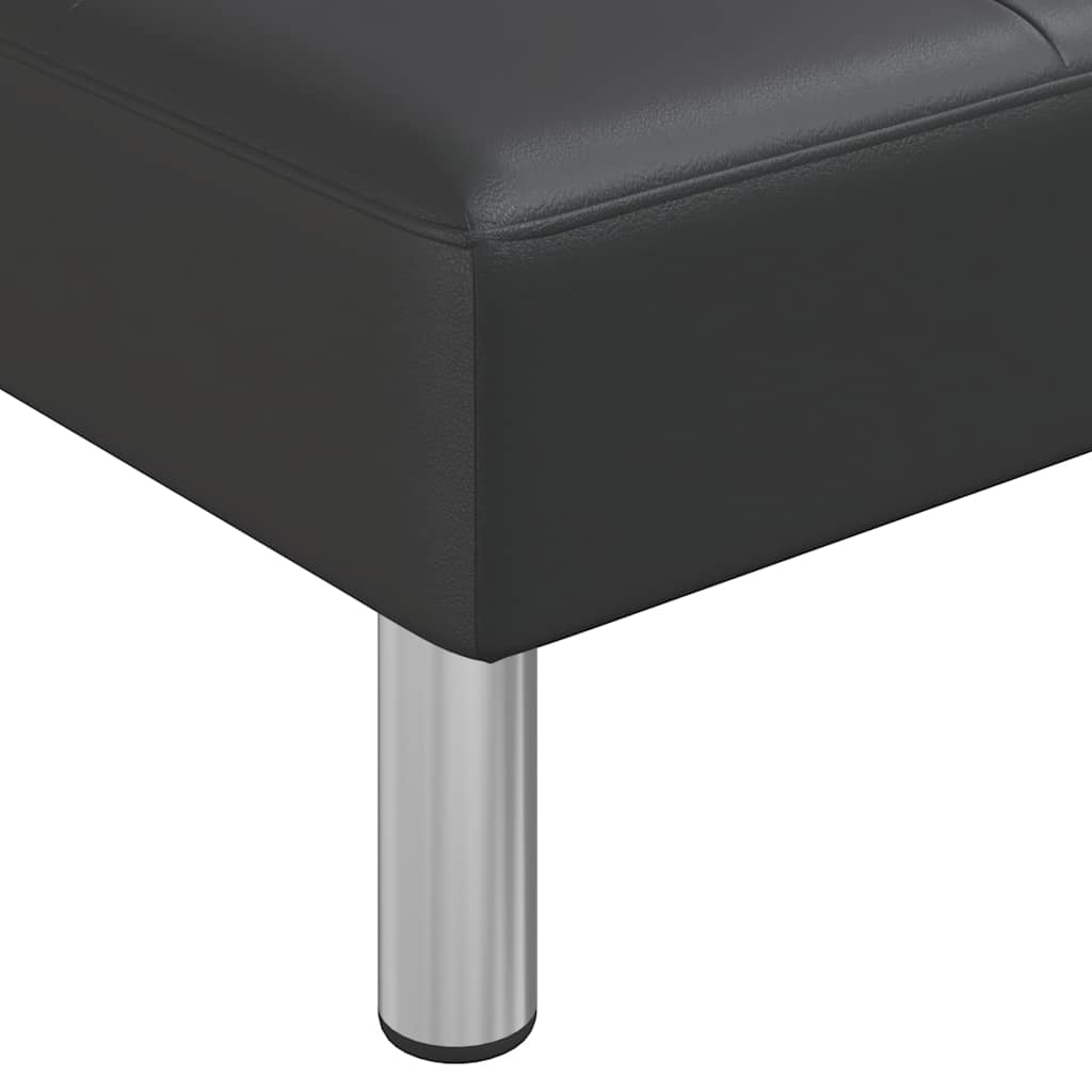 Canapea Extensibilă În Formă De L 255X140X70 Cm Piele Eco