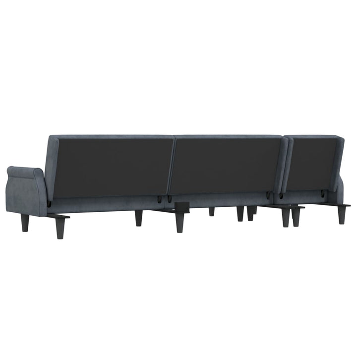 Canapea Extensibilă În Formă De L Gri 271X140X70 Cm Catifea