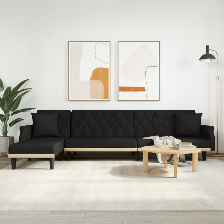 Canapea Extensibilă În Formă De L Gri 271X140X70 Cm Catifea