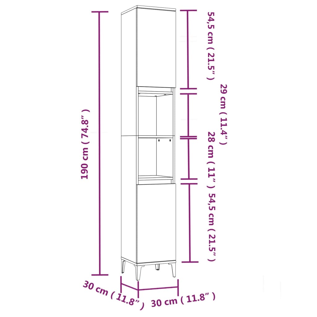 Set Mobilier De Baie, 3 Piese, , Lemn Compozit