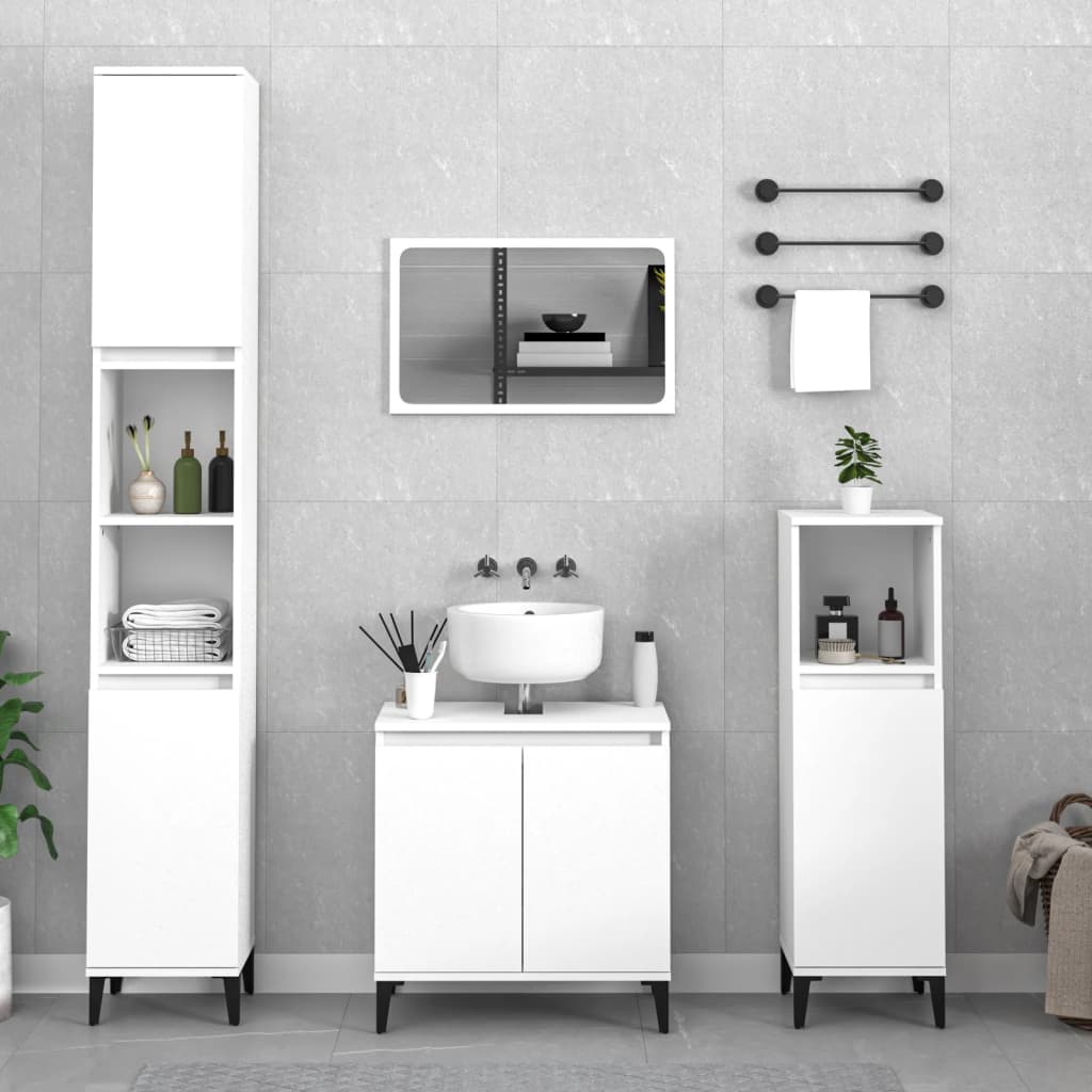 Set Mobilier De Baie, 3 Piese, , Lemn Compozit