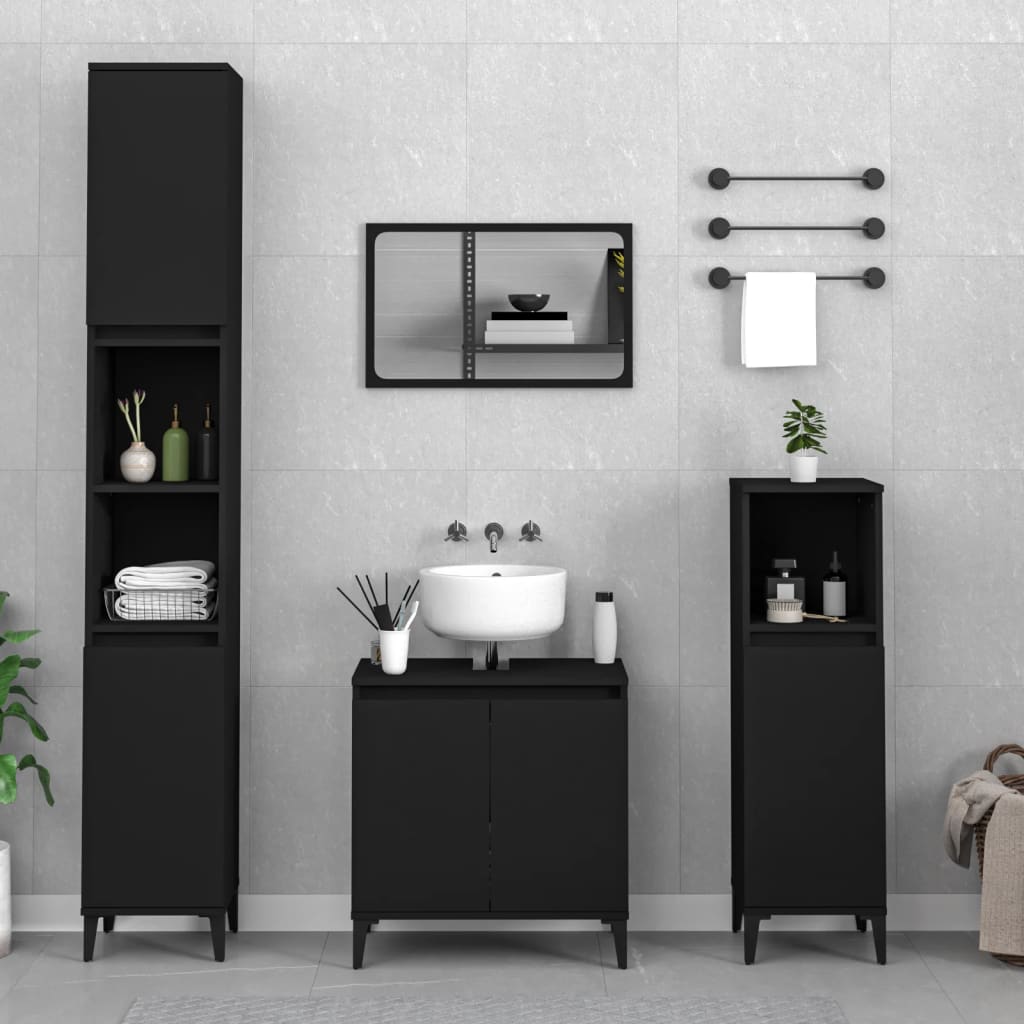 Set Mobilier De Baie, 3 Piese, , Lemn Compozit