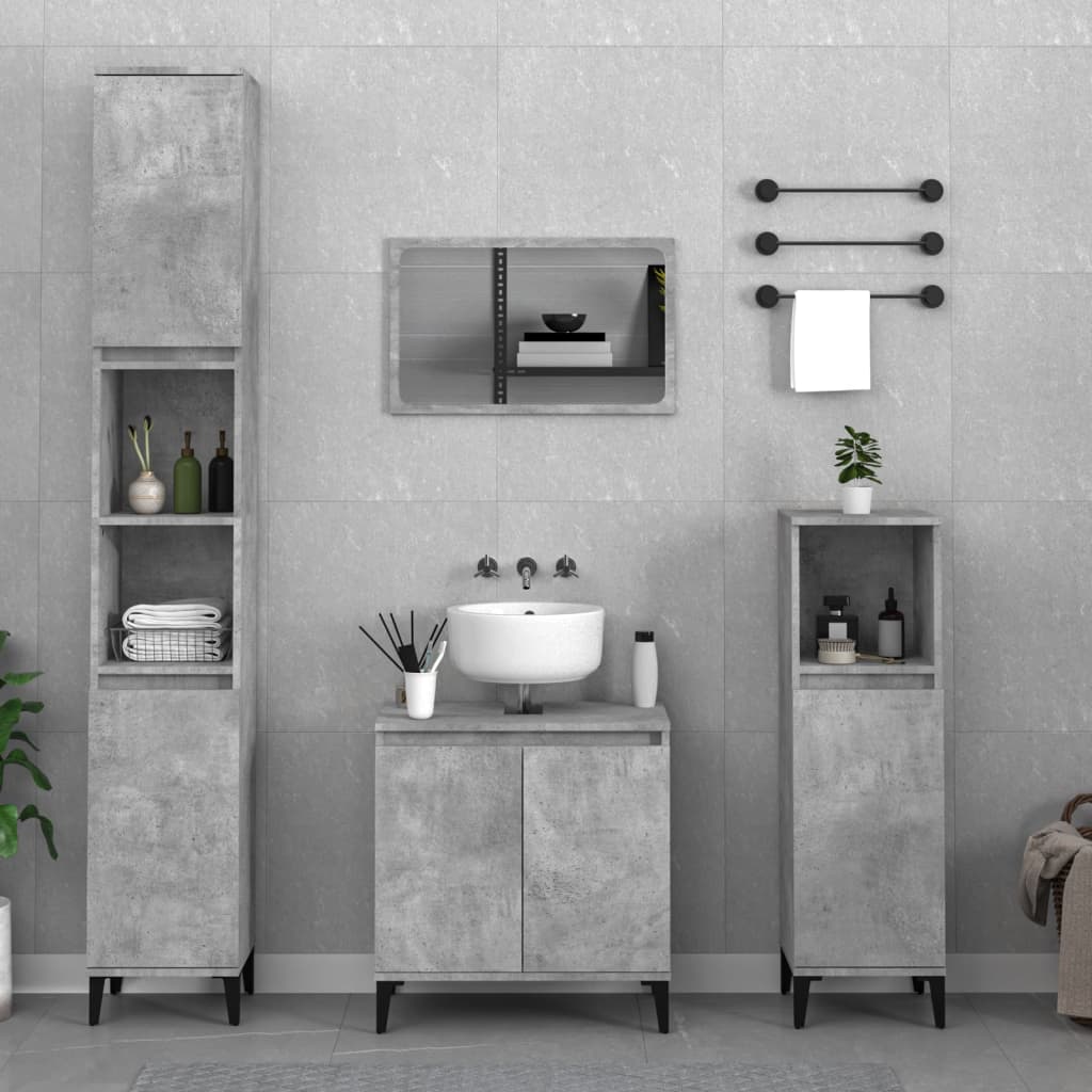 Set Mobilier De Baie, 3 Piese, , Lemn Compozit