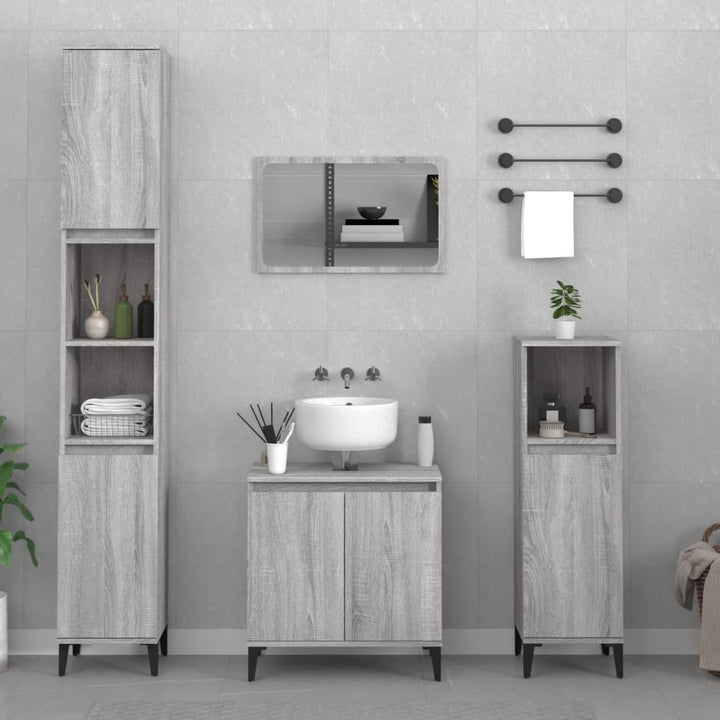 Set Mobilier De Baie, 3 Piese, , Lemn Compozit