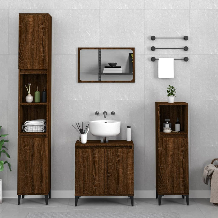 Set Mobilier De Baie, 3 Piese, , Lemn Compozit