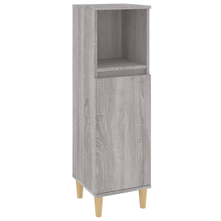 Set Mobilier De Baie, 3 Piese, Gri Sonoma, Lemn Prelucrat