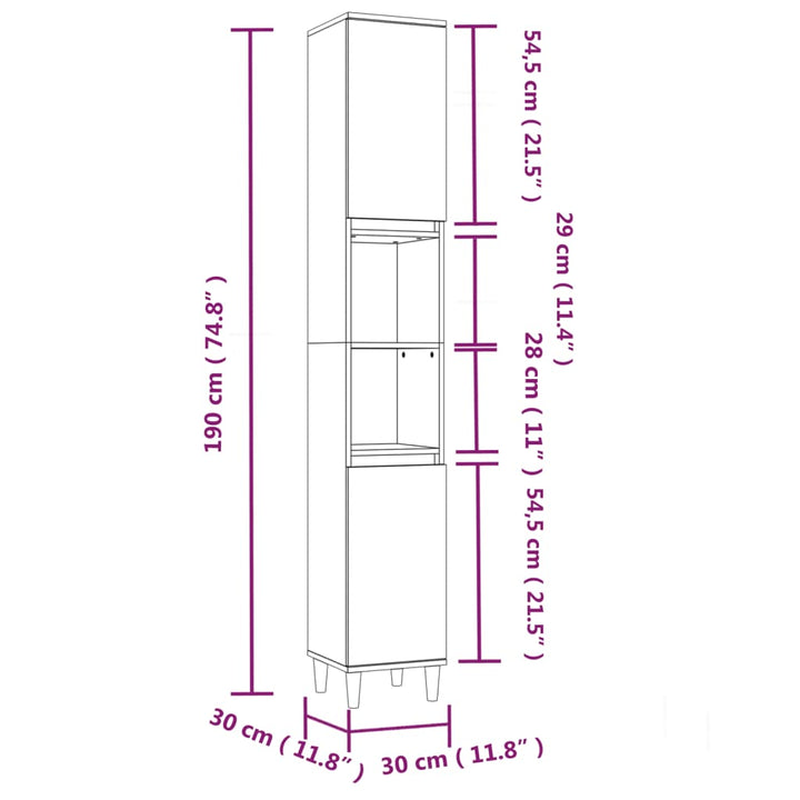 Set Mobilier De Baie, 3 Piese, Gri Sonoma, Lemn Prelucrat
