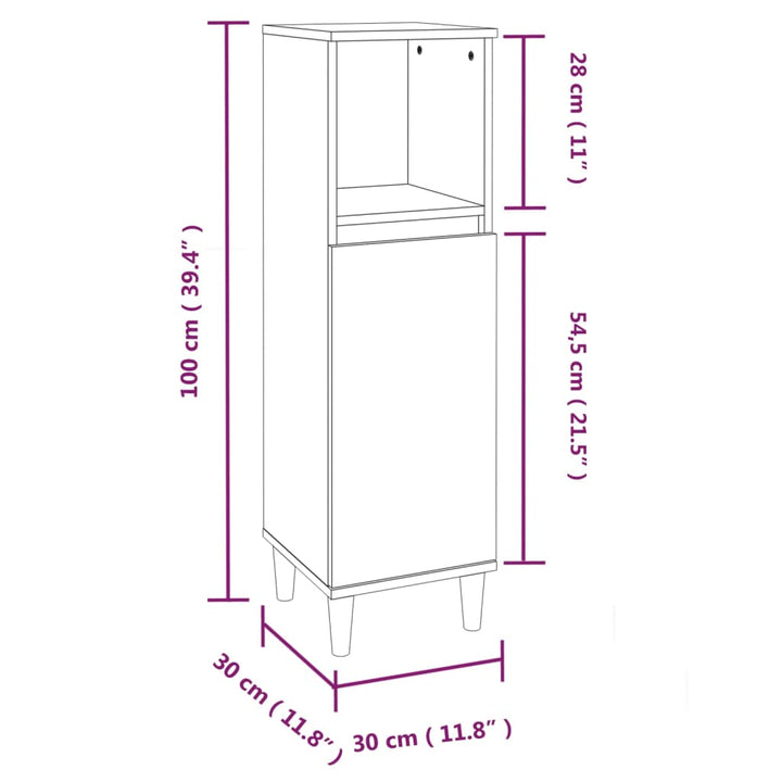 Set Mobilier De Baie, 3 Piese, Gri Sonoma, Lemn Prelucrat