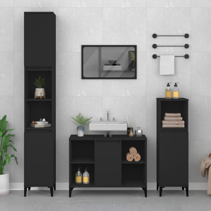 Set Mobilier De Baie, 3 Piese, , Lemn Compozit