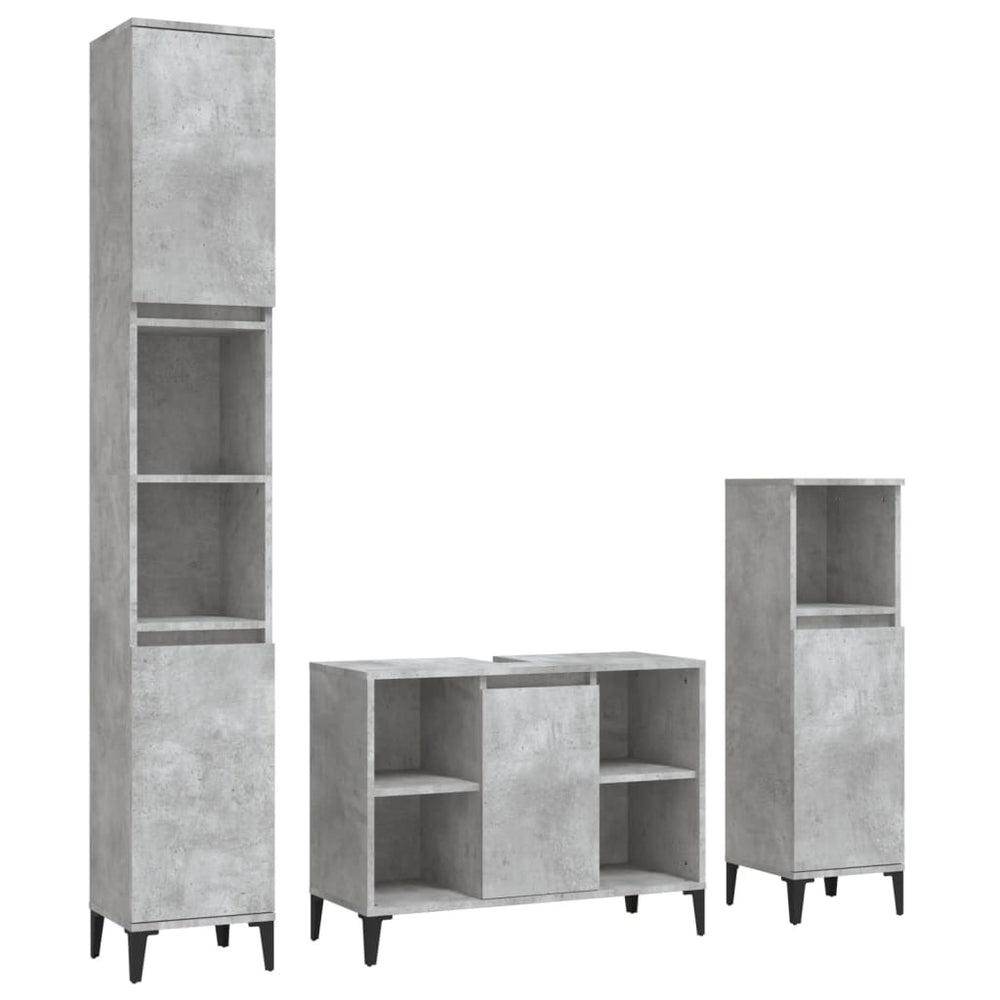 Set Mobilier De Baie, 3 Piese, , Lemn Compozit