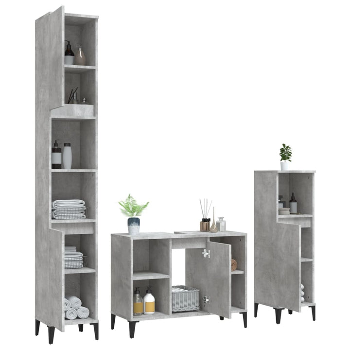 Set Mobilier De Baie, 3 Piese, , Lemn Compozit