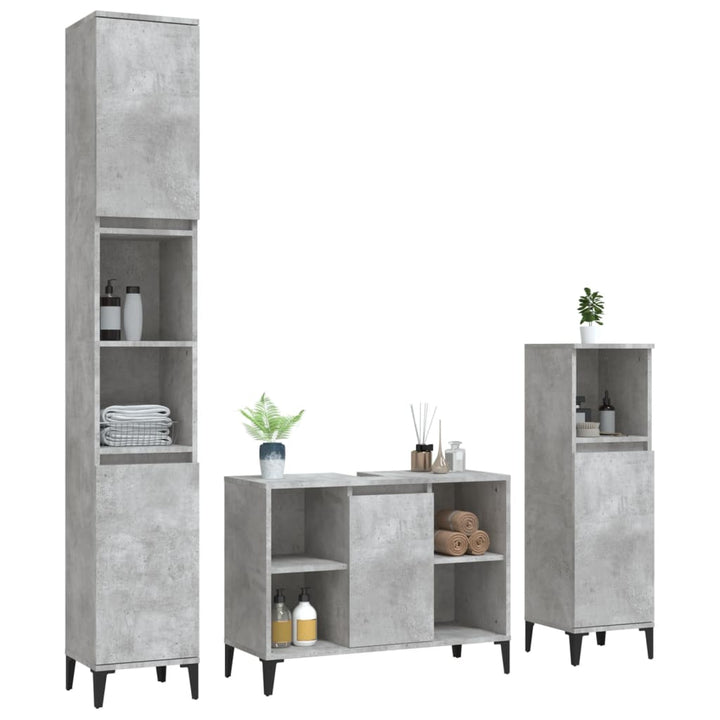Set Mobilier De Baie, 3 Piese, , Lemn Compozit