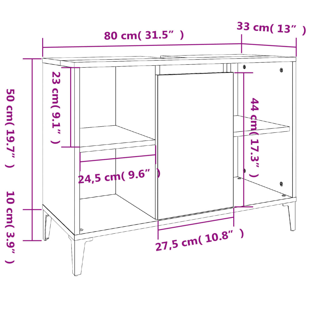 Set Mobilier De Baie, 3 Piese, , Lemn Compozit