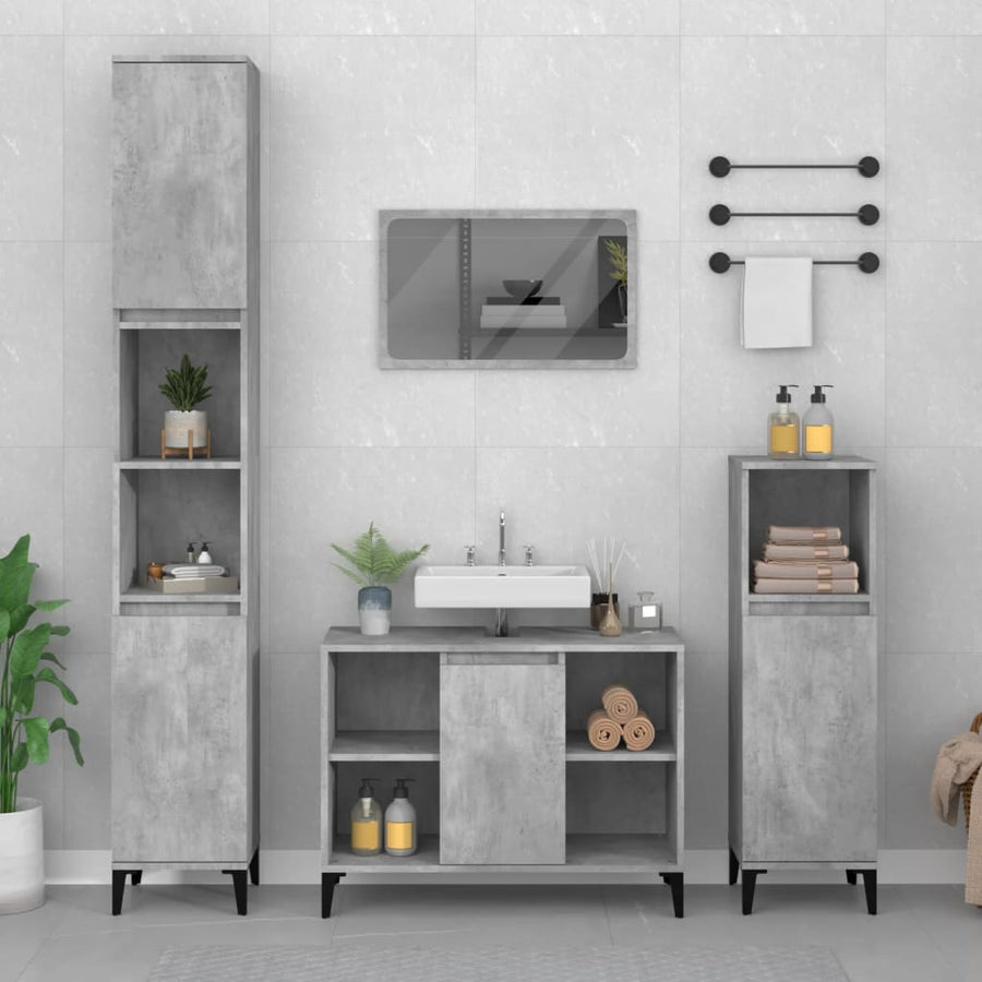 Set Mobilier De Baie, 3 Piese, , Lemn Compozit