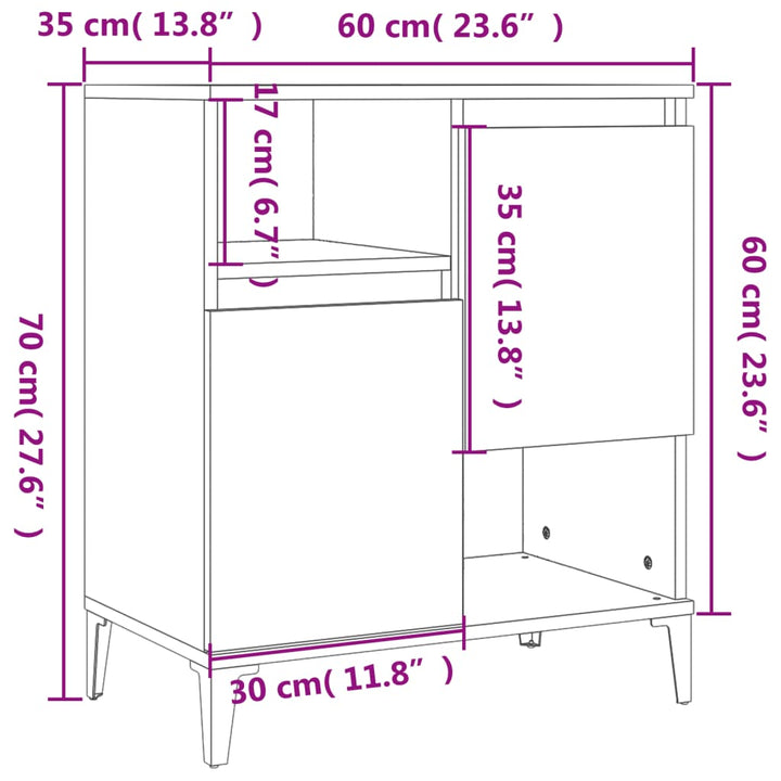 Dulapuri, 2 Buc, , 60X35X70 Cm, Lemn Prelucrat