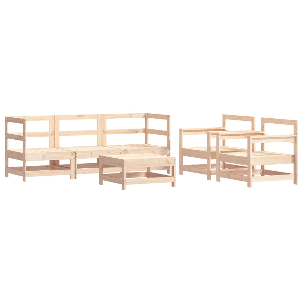 Set Mobilier Relaxare De Grădină & Perne 6 Piese Lemn Masiv Pin