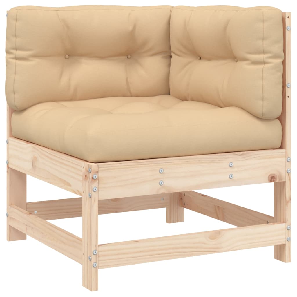 Set Mobilier Relaxare De Grădină & Perne 6 Piese Lemn Masiv Pin