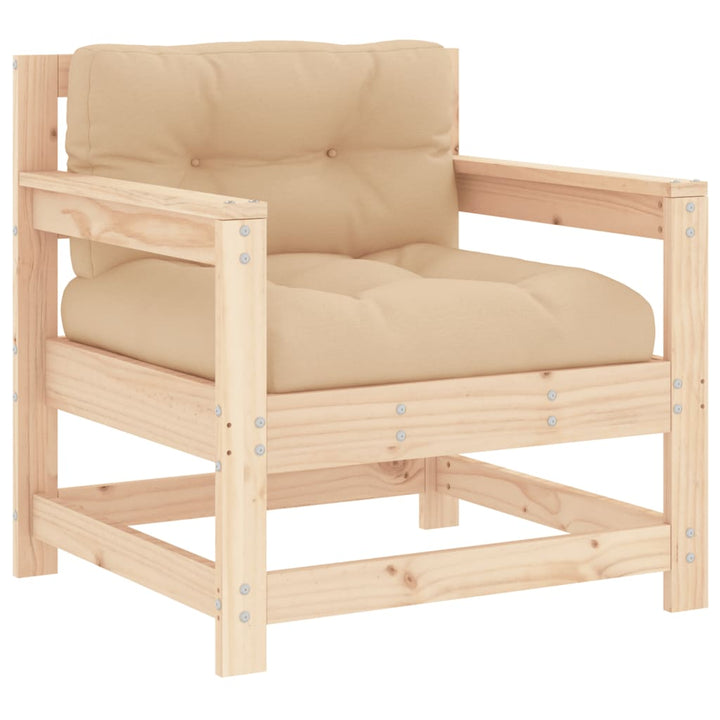 Set Mobilier Relaxare De Grădină & Perne 6 Piese Lemn Masiv Pin