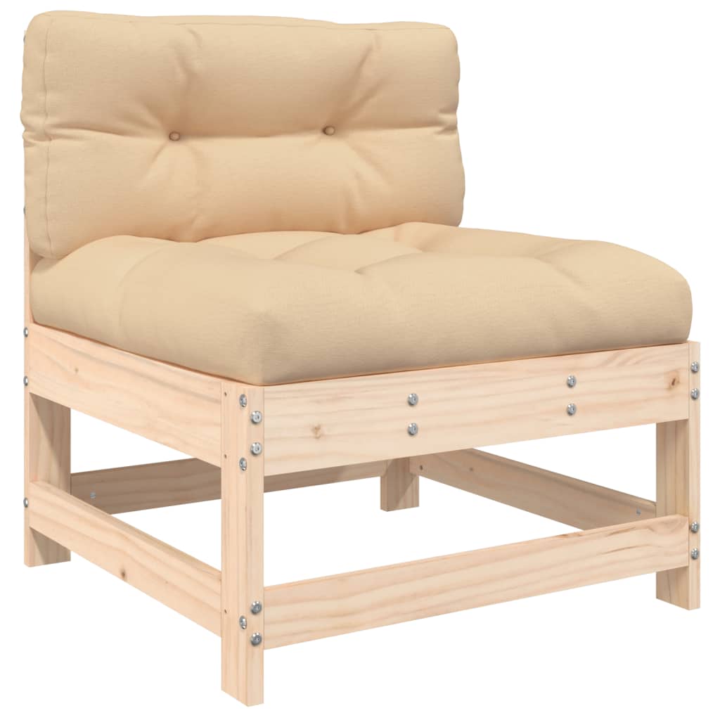 Set Mobilier Relaxare De Grădină & Perne 6 Piese Lemn Masiv Pin
