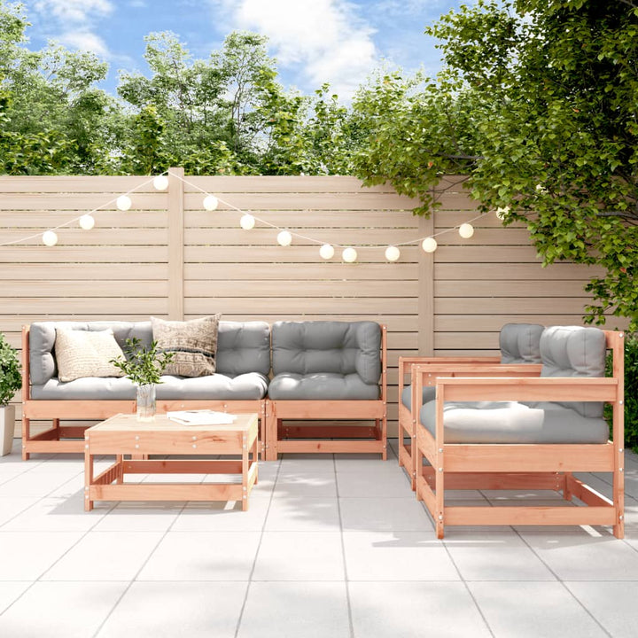Set Mobilier Relaxare De Grădină & Perne 6 Piese Lemn Masiv Pin