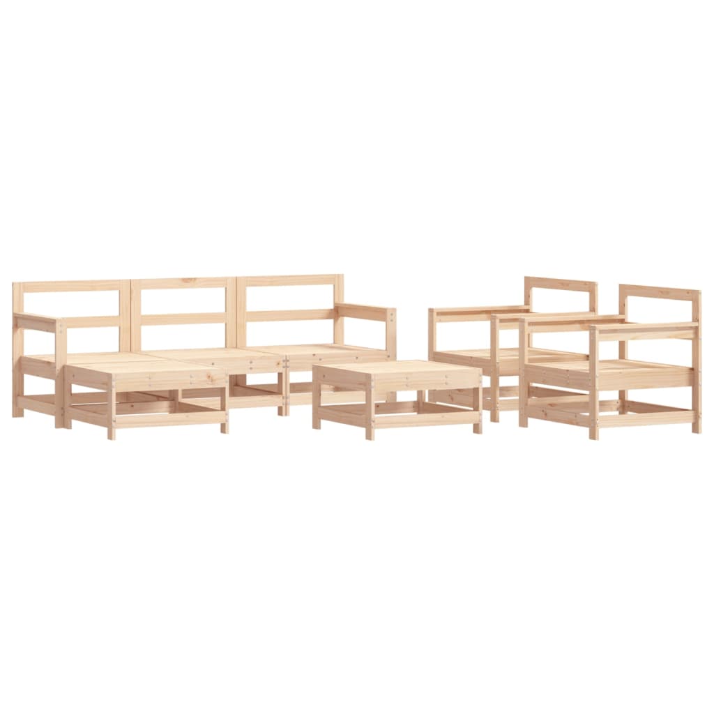 Set Mobilier De Grădină Cu Perne, 7 Piese, Lemn Masiv