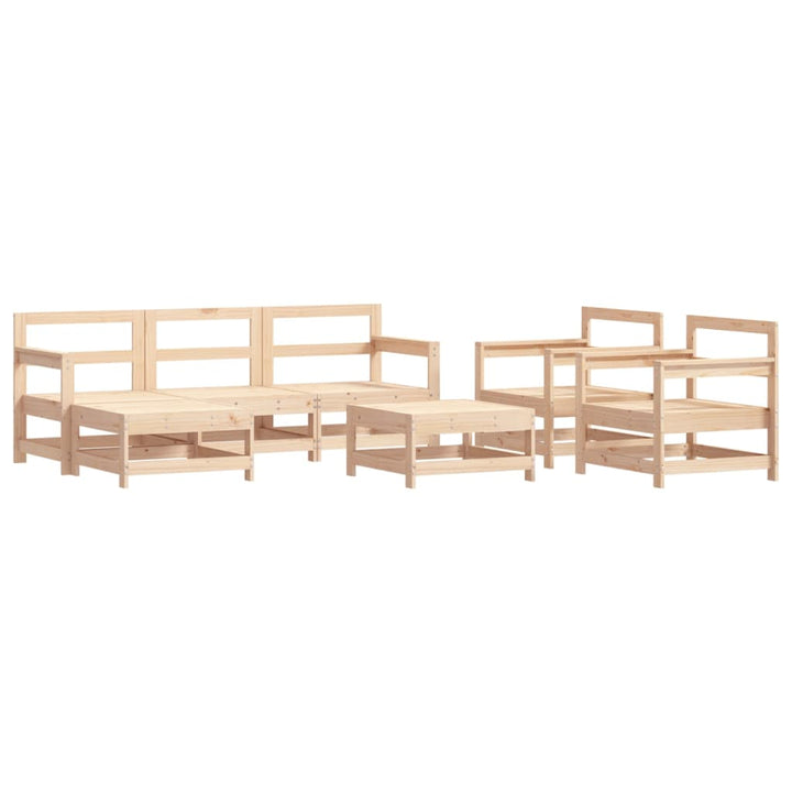 Set Mobilier De Grădină Cu Perne, 7 Piese, Lemn Masiv