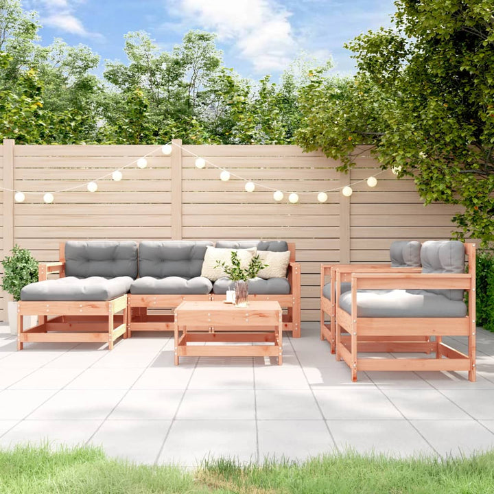 Set Mobilier De Grădină Cu Perne, 7 Piese, Lemn Masiv