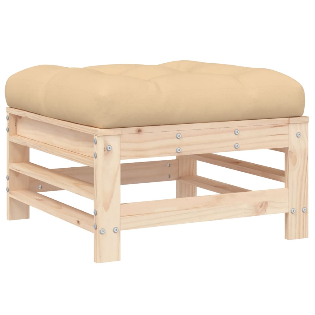 Set Mobilier De Grădină Cu Perne, 8 Piese, Lemn Masiv