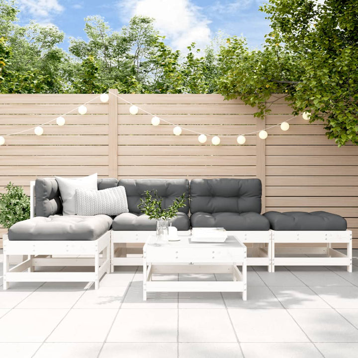 Set Mobilier Grădină Cu Perne, 6 Piese, Negru, Lemn Masiv