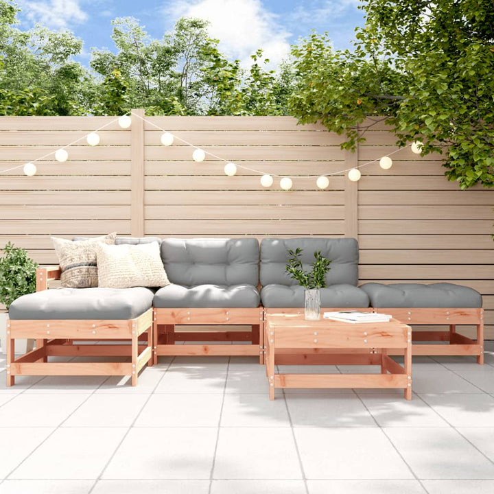 Set Mobilier Relaxare Grădină&Perne 6 Piese Gri Lemn Masiv Pin