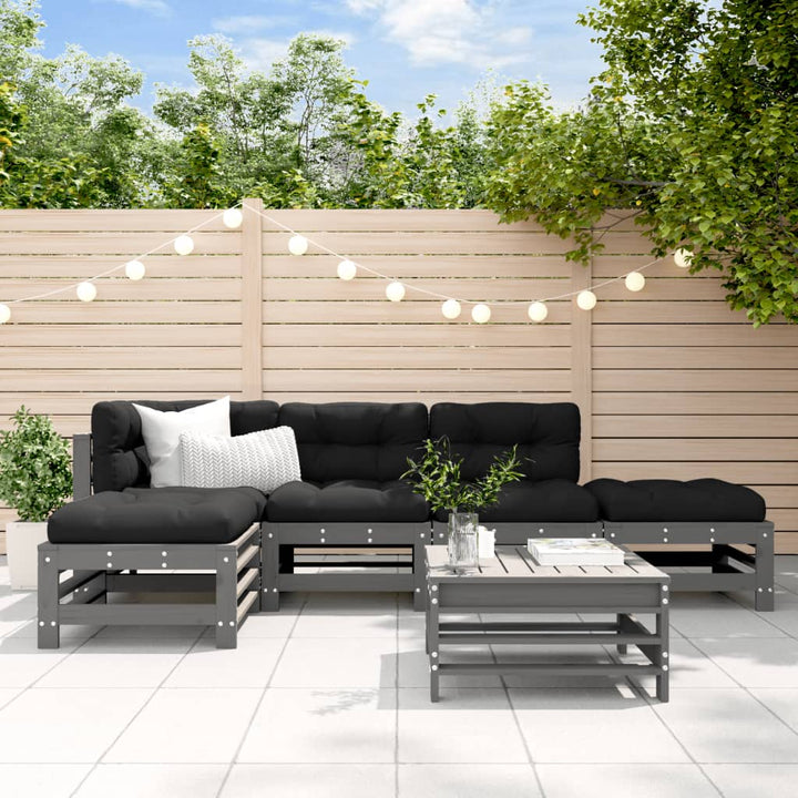 Set Mobilier Grădină Cu Perne, 6 Piese, Maro Miere, Lemn Masiv
