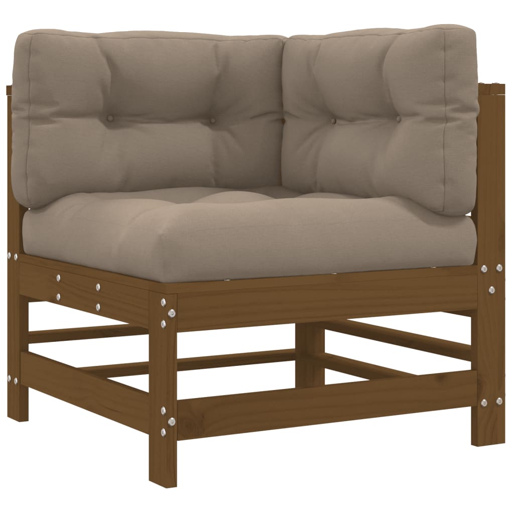 Set Mobilier Grădină Cu Perne, 6 Piese, Maro Miere, Lemn Masiv