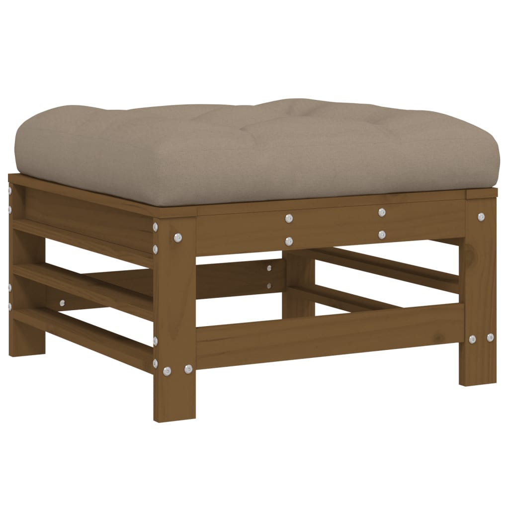 Set Mobilier Grădină Cu Perne, 6 Piese, Maro Miere, Lemn Masiv