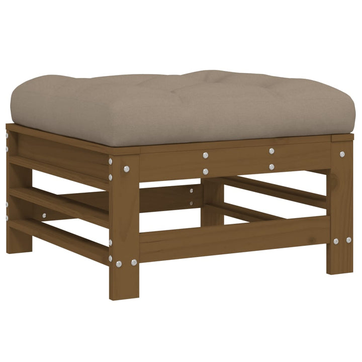Set Mobilier Grădină Cu Perne, 6 Piese, Maro Miere, Lemn Masiv