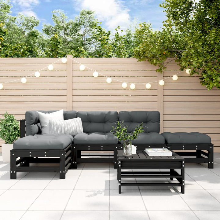 Set Mobilier Grădină Cu Perne, 6 Piese, Maro Miere, Lemn Masiv