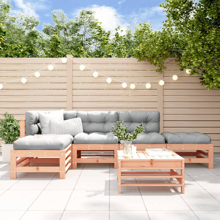 Set Mobilier Grădină Cu Perne, 6 Piese, Maro Miere, Lemn Masiv