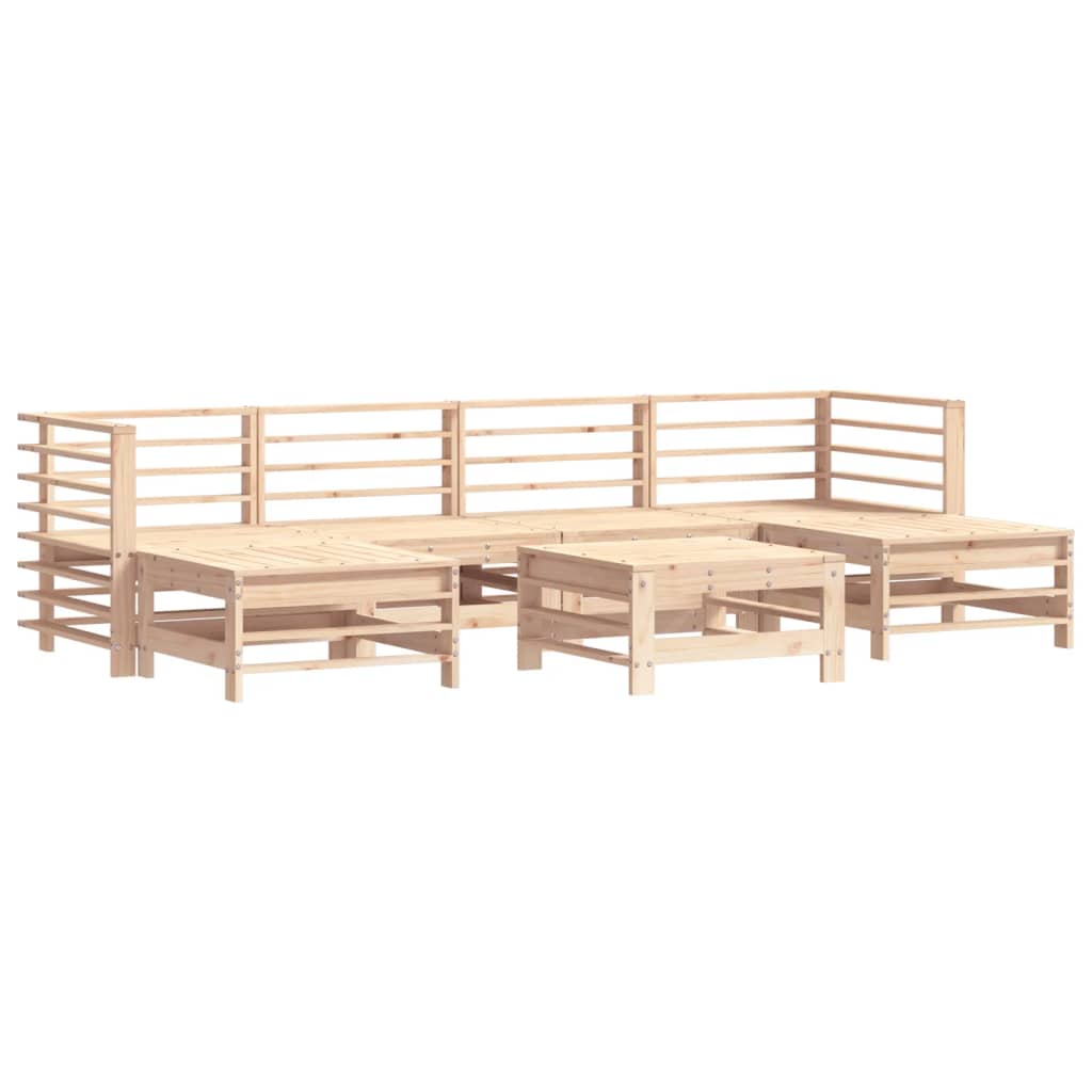 Set Mobilier De Grădină Cu Perne, 7 Piese, Lemn Masiv