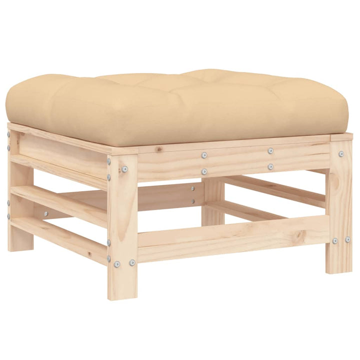 Set Mobilier De Grădină Cu Perne, 7 Piese, Lemn Masiv