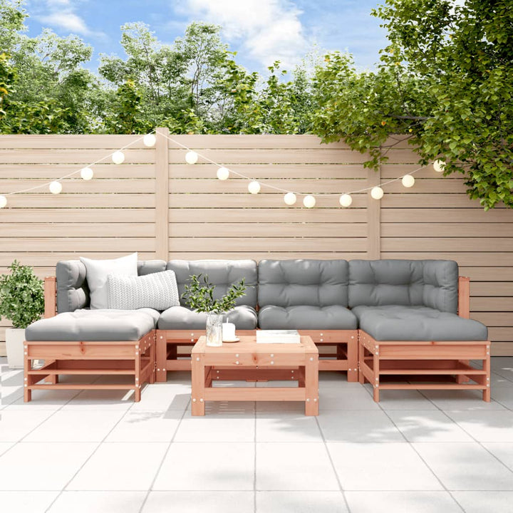 Set Mobilier De Grădină Cu Perne, 7 Piese, Lemn Masiv