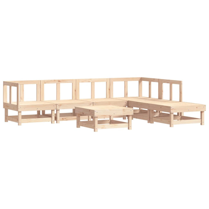 Set Mobilier De Grădină Cu Perne, 7 Piese, Lemn Masiv