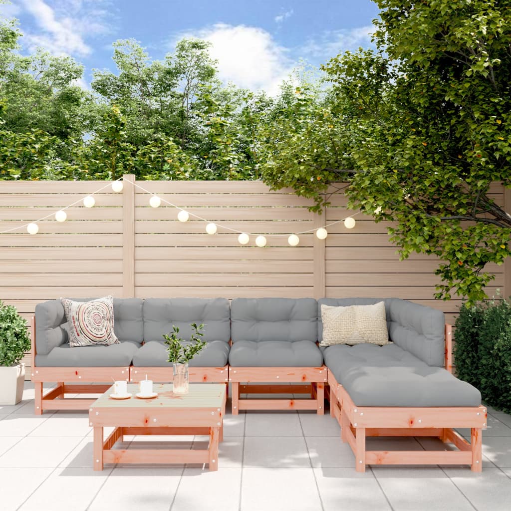 Set Mobilier De Grădină Cu Perne, 7 Piese, Lemn Masiv