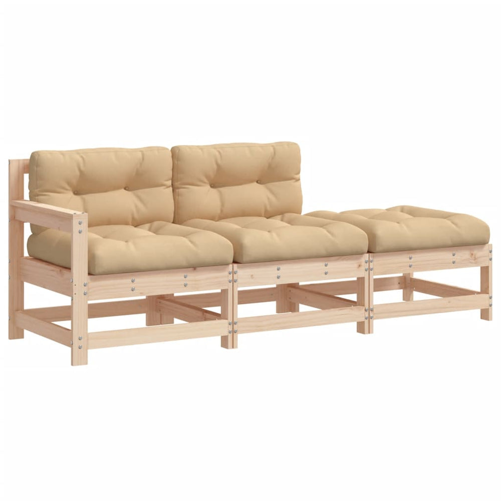 Set Mobilier De Grădină Cu Perne, 7 Piese, Lemn Masiv