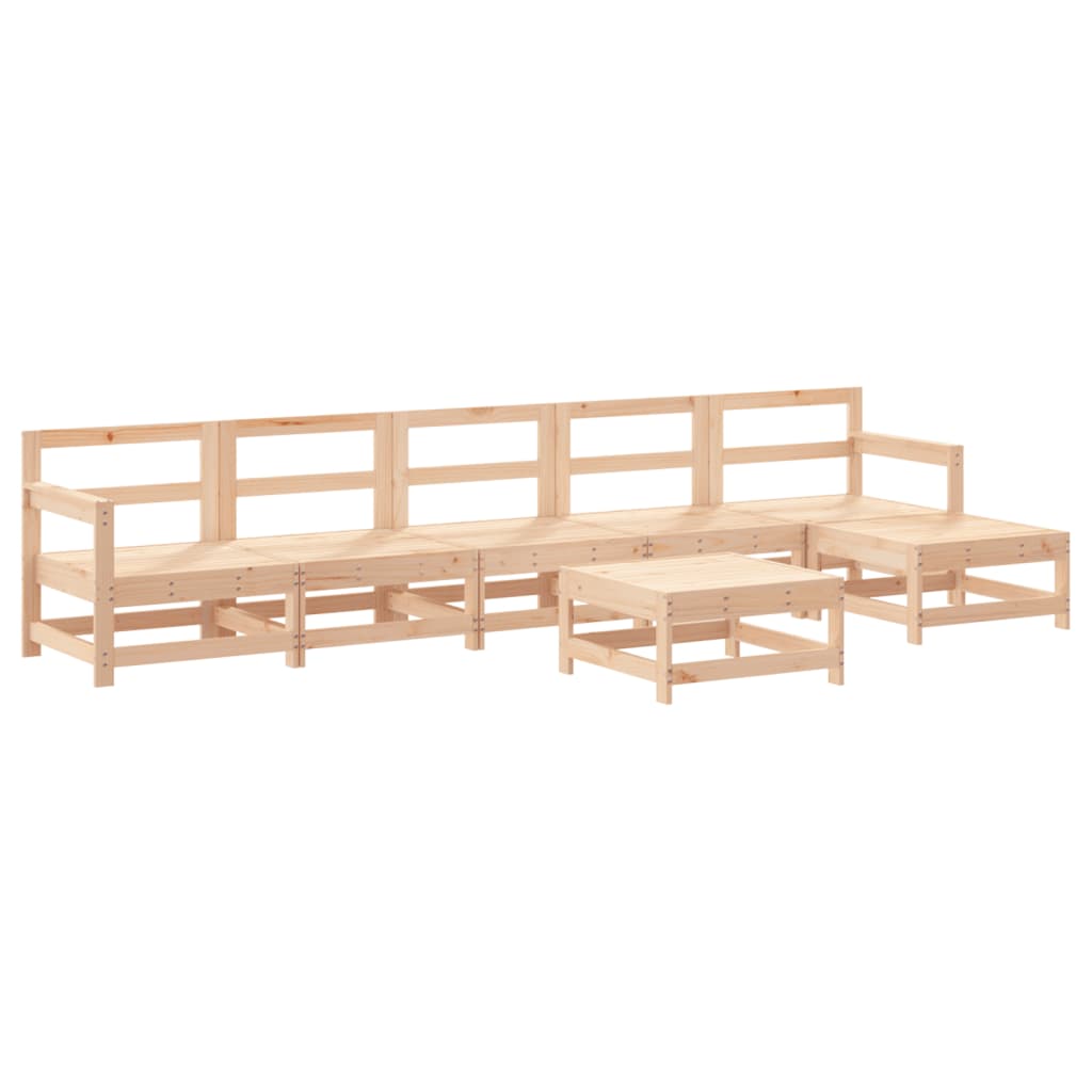 Set Mobilier De Grădină Cu Perne, 7 Piese, Lemn Masiv